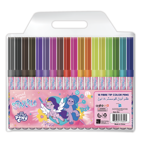 MY LITTLE PONY 18 COLOR MARKERS-147906--طقم الوان فلومستر 18 لون من ماي ليتل بوني