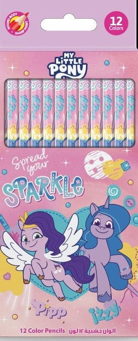 MY LITTLE PONY 12 Color Pencils in Flat PVC Box-147941--الوان خشبية مسطحة ماي ليتل بوني