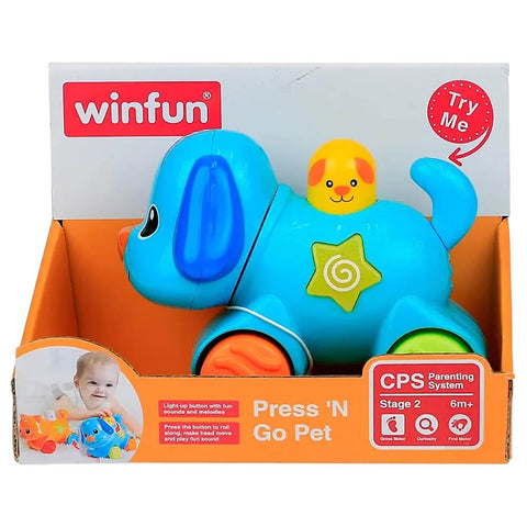 Winfun Press ’N Go Pet - Puppy-- لعبة الجرو المتحرّك الموسيقية والتعليمية للاطفال