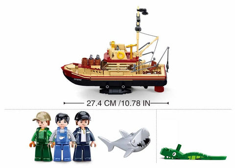 MODEL BRICKS-Fishing-boat - 610 PCS  -- سلوبان قطع تركيب قارب صيد -  610 قطعة