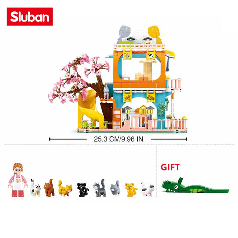 Girls Dream-Cat House-521 PCS--سلوبان قطع تركيب بناتي منزل القطة  -  521 قطعة