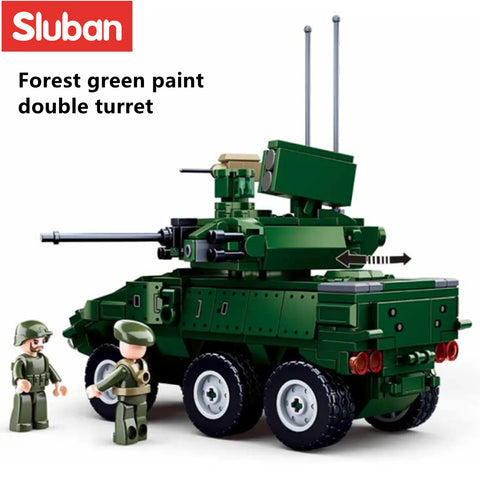 Sluban Model bricks-EBRC 6*6 Wheeled Infantry C--سلوبان قطع تركيب سيارة قتالية بعجلات