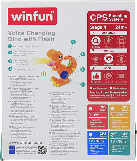 Winfun Voice Changing Dino With Flash--لعبة ديناصور تغيير الأصوات