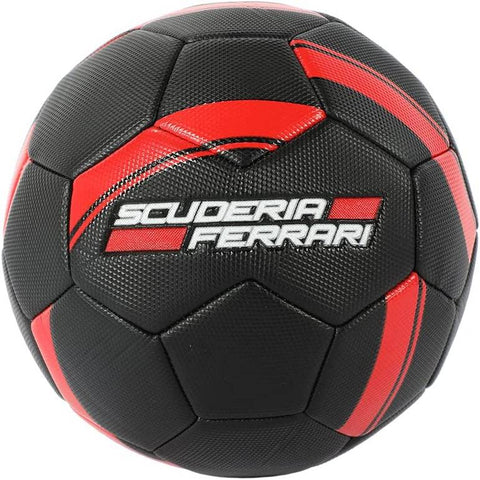 FERRARI #5 MACHINE SEWING SOCCER BALL-BL--فيراري كرة قدم أسود مع خطوط حمراء -5بوصة