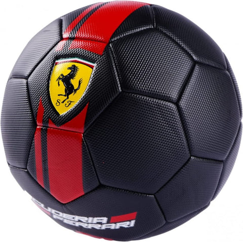 FERRARI #5 MACHINE SEWING SOCCER BALL-BL--فيراري كرة قدم أسود مع خط أحمر - مقاس 5