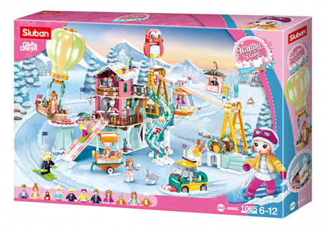 Happy Diary(Winter Travel In Snow)-Ski Field(1065pcs)--سلوبان حقل التزلج بناتي 1065 قطعة