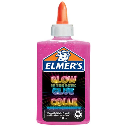 ELMERS GLOW GLUE PINK 147ML 1 PC--ايلميرز سائل غراء زهري مشع حبة 147مل