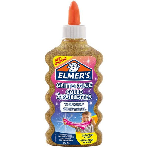 ELMERS Glitter Glue GOLD Washable 177ml--ايلميرز سائل غراء ذهبي لامع 177ملم