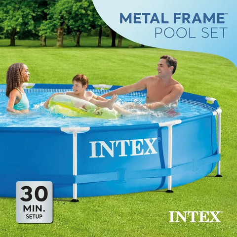 INTEX METAL FRAME POOL W DVD--انتكس حوض سباحة بإطار معدني مع