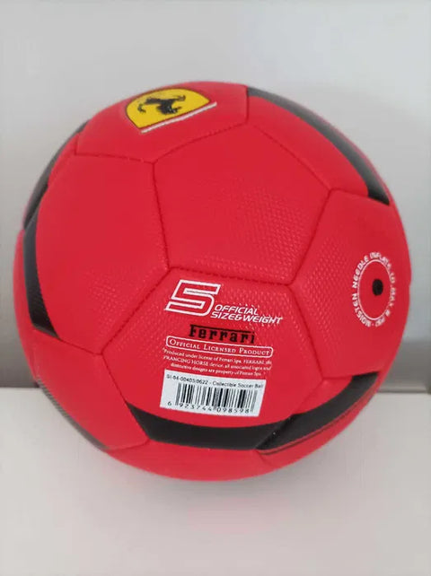 FERRARI #5 MACHINE SEWING SOCCER BALL-RE--فيراري كرة قدم أحمر مع خطوط سوداء -5بوصة