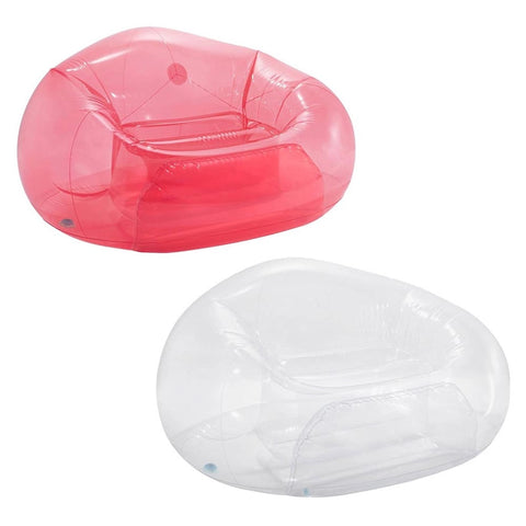 INTEX  66500NP Inflatable Beanless Bag Chair, Transparent--كرسي قابل للنفخ بدون حبوب من انتيكس شفاف، بولي فينيل كلورايد