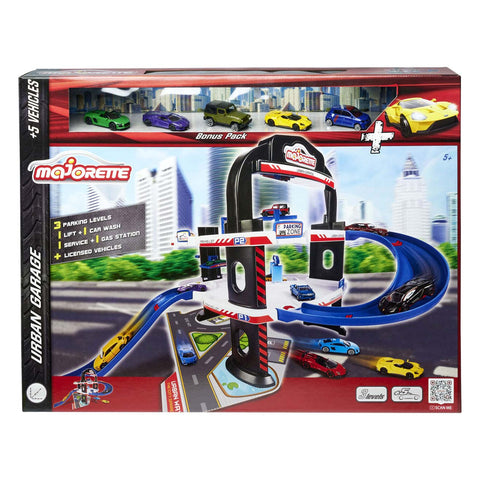 MAJORETTE Urban Garage + 5 Cars--داي كاست - اوربان كراج + 5 سيارات متنوعة