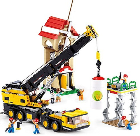 SLUBAN TELESCOPIC CRANE-768 PCS -- سلوبان قطع تركيب بلاستيك رافعة بناء -767 قطعة