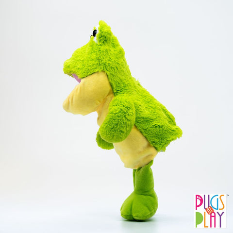 PUGS AT PLAY PUPPET FROG 14 BATTERY OPERATED--الصلصال في اللعب دمية الضفدع 14 ب/س