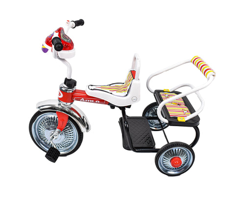 Amla - two-seat bike, steel, with three wheels, red color 106AR--املا -دراجة نفرين حديد  ذات ثلاثة كفرات لون لون احمر