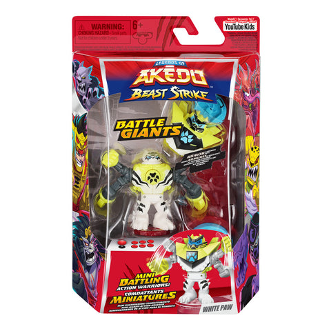 Akedo Beast Strike Battle Giants White Paw Mini Battling Action Figure--أكيدو أس5 العمالقة الوحش  مخلب أبيض