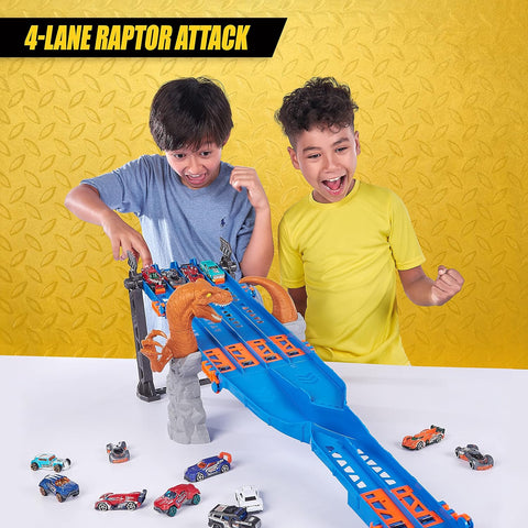 ZURU METAL MACHINES 4-Lane Raptor Attack Trackset--مجموعة مسارات هجوم رابتور ذات 4 حارات