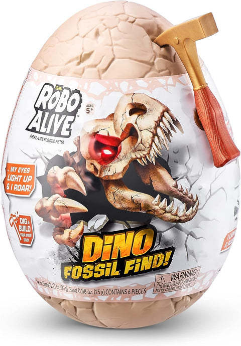 Zuru Robo Alive Dino Fossil Find Surprise Egg, S1, Bulk--لعبة ديناصور البيضة من زورو