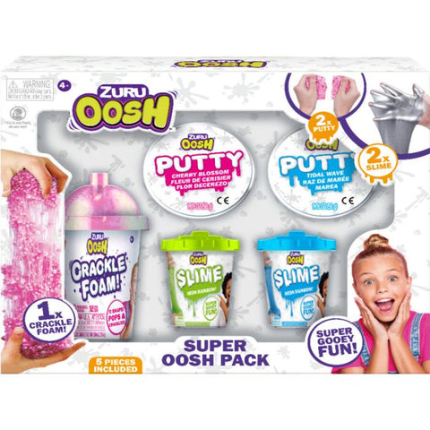 Zuru Super Oosh Pack Epic Stretchy Slime 4pcs Assorted--زورو مجموعة سلايم ملحمية قابلة للتمدد من زورو بالوان متنوعة