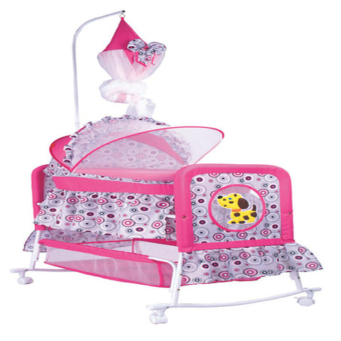 Babylove Cradle With Mosquito Net 27-708G--بيبي لف سرير هزاز مع ناموسية