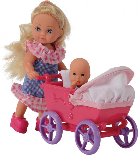 Simba Evi Love Doll with Pram and Doll--عربةمع دمية صغيرة ايفي لاف من سيمبا