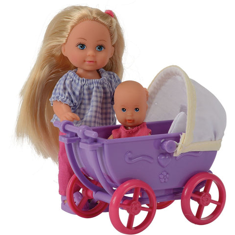 Simba Evi Love Doll with Pram and Doll--عربةمع دمية صغيرة ايفي لاف من سيمبا