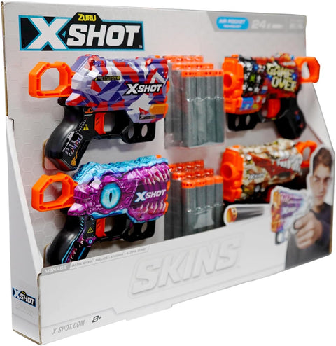 X-Shot Menace 4Pk (24Darts)--إكس شوت مينيس 4 قطع (24 سهم)