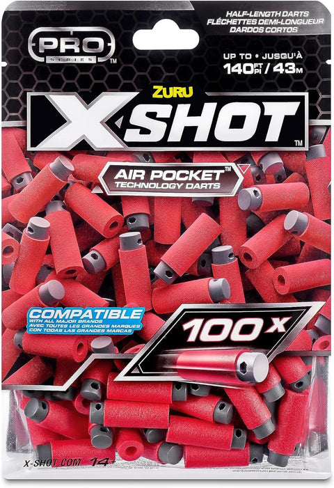 X-Shot Pro S1 Dart Refill (100 Pcs) Foilbag--حقيبة إعادة تعبئة سهام إكس شوت برو إس ١ (١٠٠ قطعة).