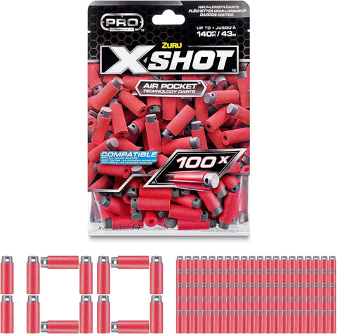 X-Shot Pro S1 Dart Refill (100 Pcs) Foilbag--حقيبة إعادة تعبئة سهام إكس شوت برو إس ١ (١٠٠ قطعة).