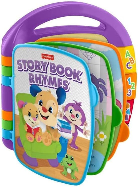 Fisher-Price Storybook Rhymes Learning Toy with Lights and Music for Babies and Toddlers, Laugh & Learn UK English Version -- فيشر-برايس كتاب قصة لاف اند ليرن - اصدار بريطاني باللغة الانجليزية