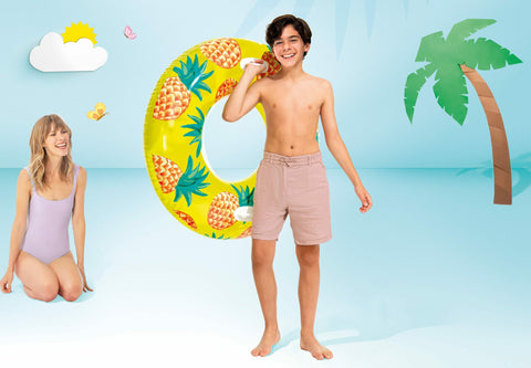 INTEX 56261NP Inflatable Tropical Fruit Swimming Tube--انبوب سباحة للنفخ على شكل فاكهة استوائية 56261 من انتيكس