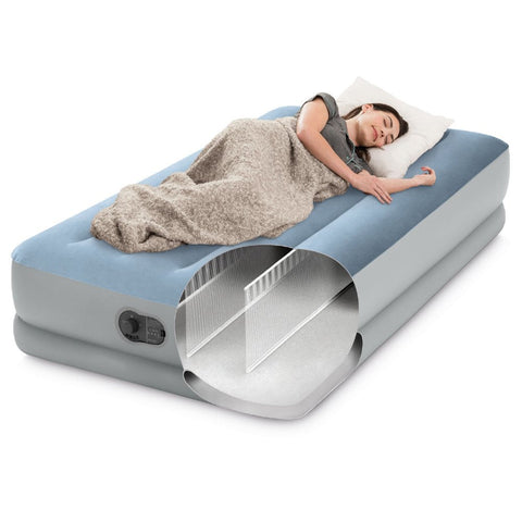 INTEX TWIN DURA-BEAM COMFORT AIRBED W/FASTFILL USB PUMP -- انتكس سرير هوائي مزدوج مع مضخة سريعة التعبئة