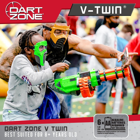 DART ZONE V-TWIN MOTORIZED GATLING BELT BLASTER--دارت زون - جهاز الإطلاق مع حزام رشاش ومُحرّك