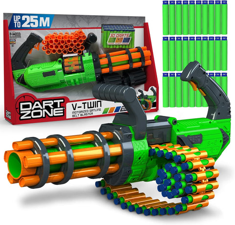 DART ZONE V-TWIN MOTORIZED GATLING BELT BLASTER--دارت زون - جهاز الإطلاق مع حزام رشاش ومُحرّك