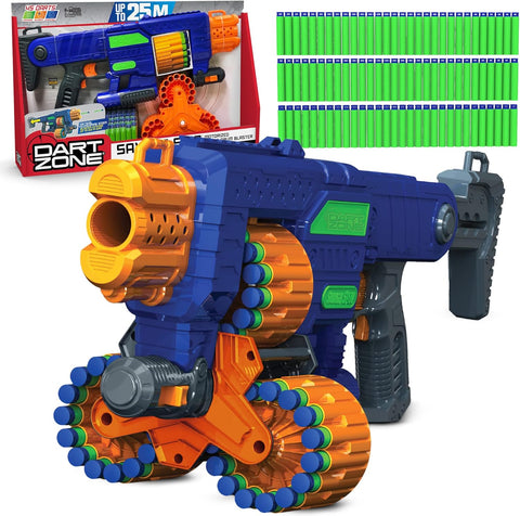 DART ZONE SAVAGE SPIN MOTORIZED TRIPLE DRUM BLASTER--سافاج سبين قاذف ثلاثي الاسطوانة من دارت زون