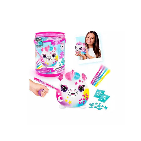 Canal Toys Airbrush Plush Squish Pals Paint Can--دمية قماشية قابلة للضغط مع علبة طلاء من كانال تويز