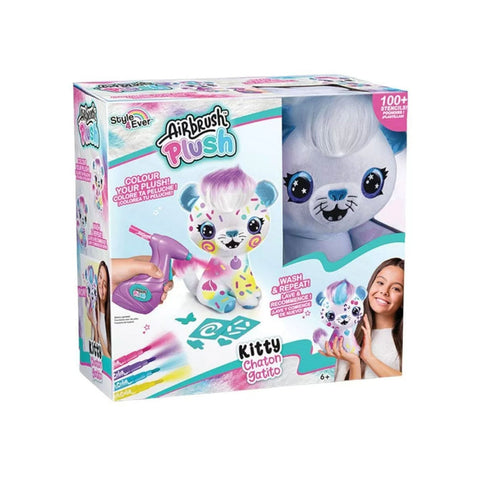 Canal Toys Airbrush Plush Kitty--دمية محشوة مخملية مع بخاخ للتلوين من كانال تويز