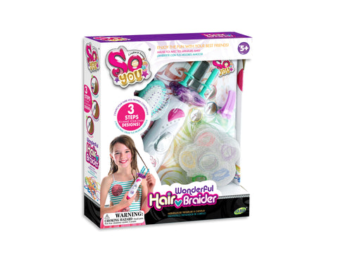 Tasia T08018-A-B Wonderful Hair Braider Set for Girls, Multicolor--مجموعة العاب تجديل الشعر الرائعة للبنات من تاسيا، متعددة الالوان