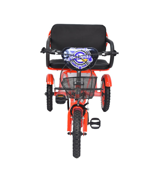 Amla -Three wheel bike 12 seat red--املا - دراجة ثلاث عجل 12 بمقعد داخلي احمر