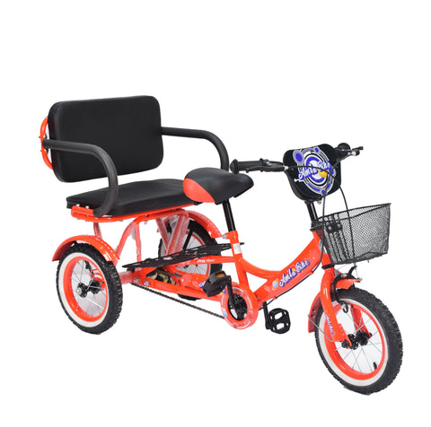 Amla -Three wheel bike 12 seat red--املا - دراجة ثلاث عجل 12 بمقعد داخلي احمر